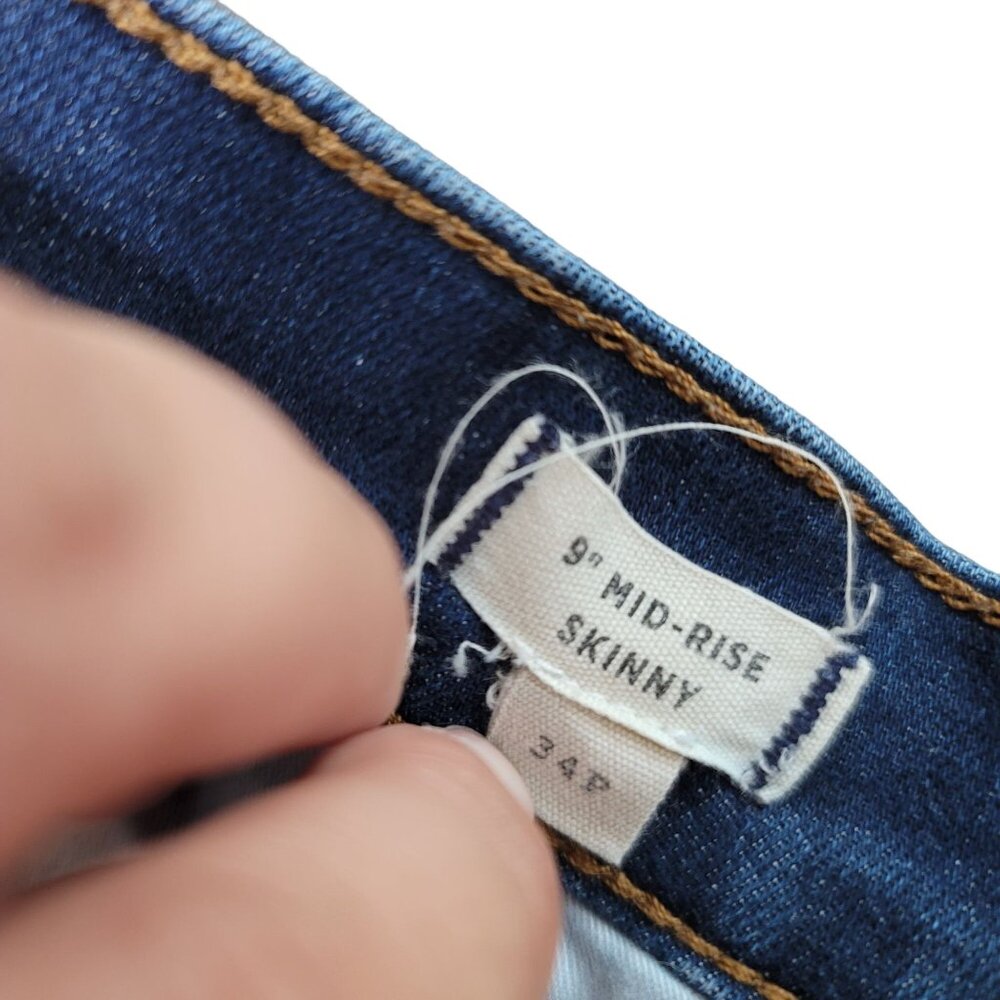 Madewell 9" mid-rise skinny button fly jeans size 34 Petite style AB046 - Picture 6 of 12